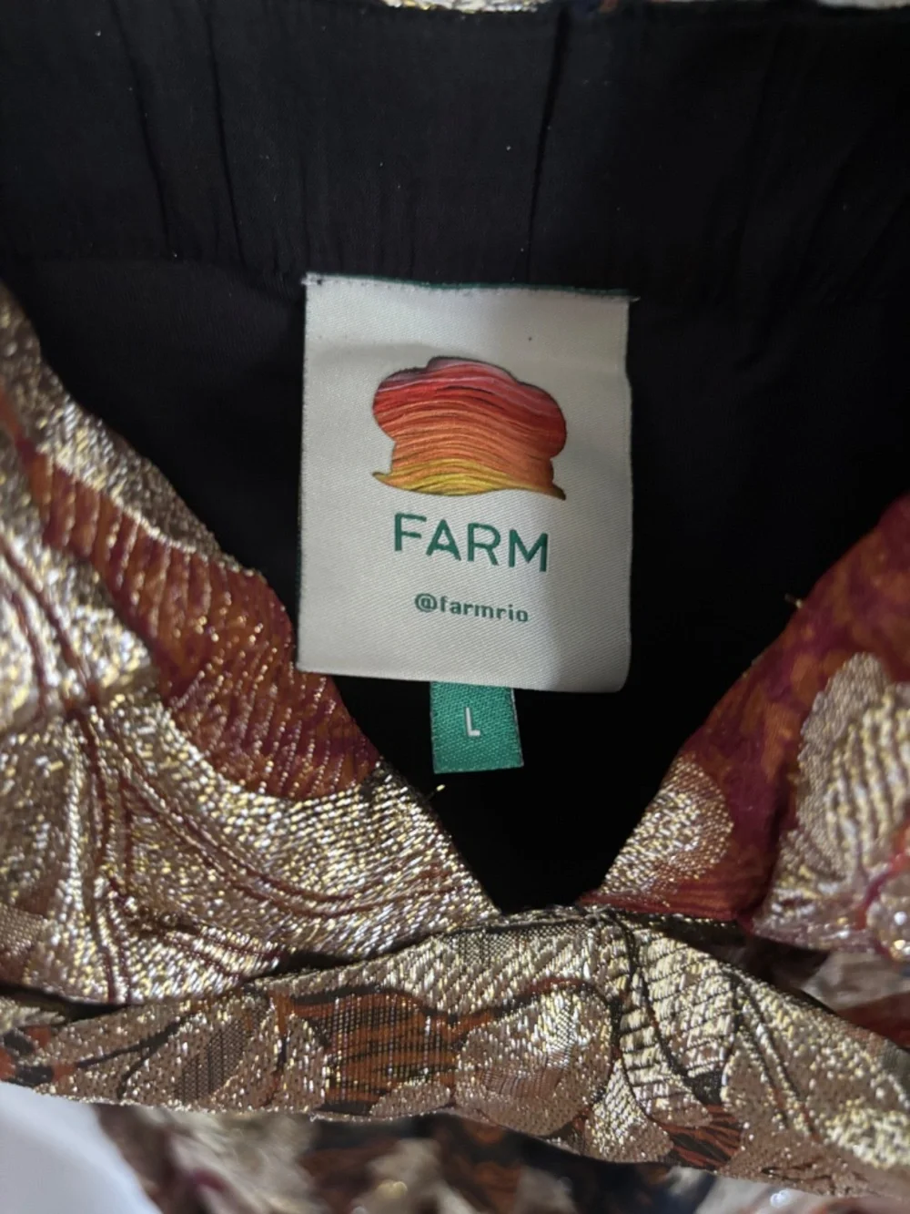Farm Rio Lamé Jacquard Maxi Dress - Picture 2 of 11